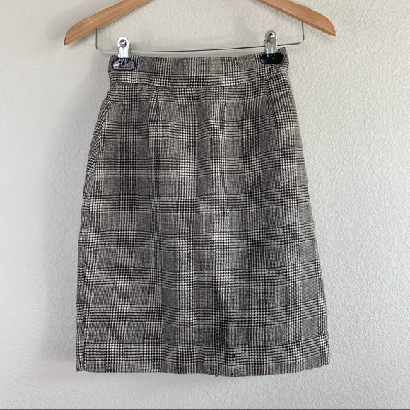 Vintage Moschino Cheap & Chic Plaid Wool Skirt - Picture 2 of 6